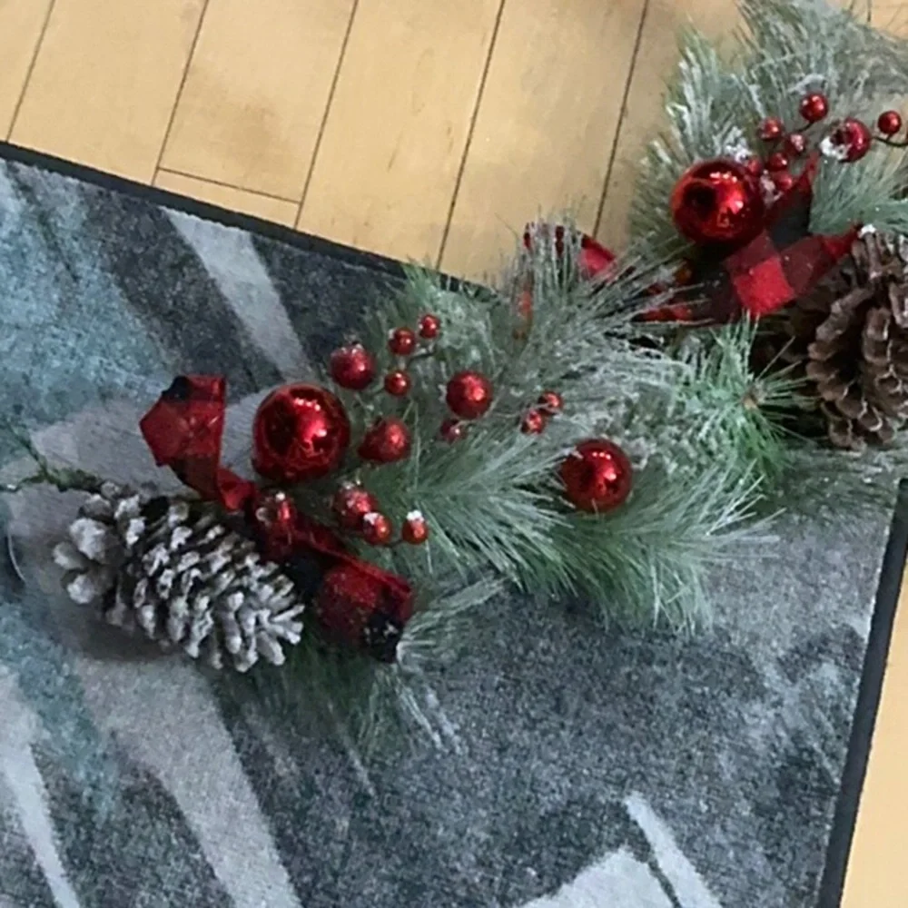 4 ft Festive Holiday garland with Red Accents and pinecones